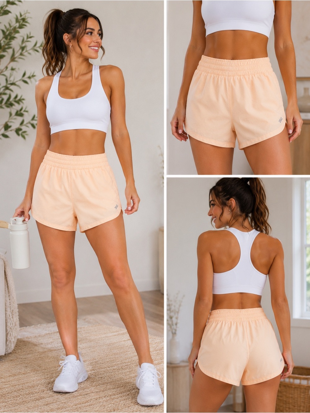 Peach Women's Athletic Shorts - Lightweight Run & Workout Shorts